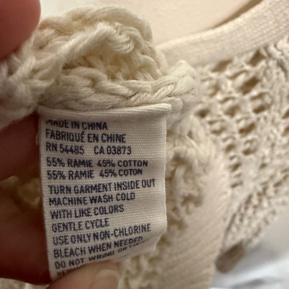 American Eagle Outfitters Open-Knit Cream Sweater - Picture 4 of 5